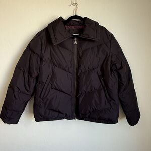DKNY Women's Purple Plum Down Feather Puffer Winter Coat Fall Cold Weather Snow